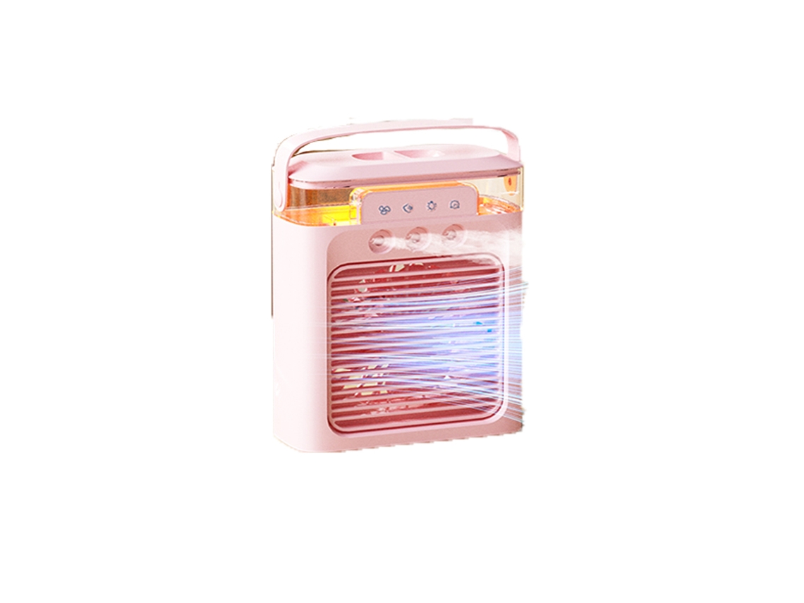 MDUG Ventilador de ar condicionado portátil, névoa, recarregável USB, 3 modos