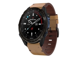 Bracelete para Garmin Descent Mk3 Couro Fivela de Aço (20mm) Marrom Claro XIAOMOYU (43mm)