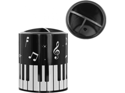 Porta, Lápis/ Canetas com Tema de Piano, Preto, com Melodia Musical de Piano BRILVIBERA