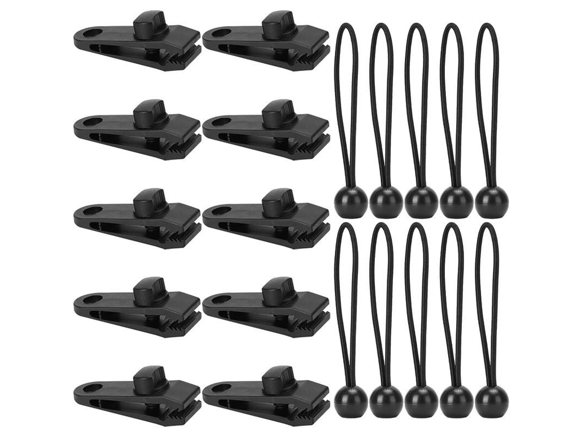 Rebe-10 Pinzas Multifuncionales Para Toldos Com 10 Tensores De Borracha, Ideal Para Camping E Tendas De Campanha