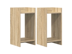 Conjunto 2 Suporte Para Plantas Vidaxl Castanho Derivados De Madeira (30 X 30 X 60 Cm)