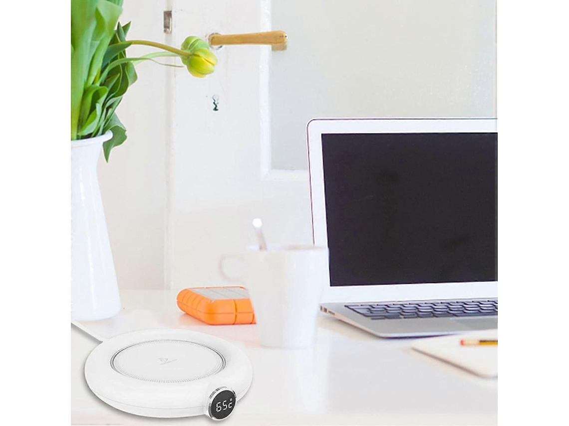 Aquecedor De Caneca Usb Com Desligamento Automático, 3 Ajustes De Led, Branco