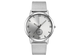 Reloj De Cuarzo Unisex Con Correa De Plástico Y Números Romanos Vansvar (blanco Plata)