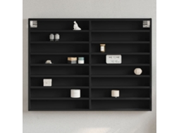 Vidaxl Armário Vitrine 100x8,5x75 Cm Derivados De Madeira Preto