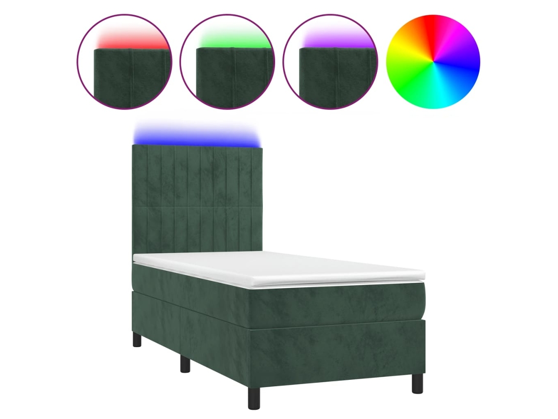Box Spring Bed, Box Spring Beds Vidaxl Verde Veludo (90 X 200 Cm)
