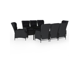 Maison Exclusive - 9 Pcs Conjunto De Jantar Para Jardim Cinzento-escuro