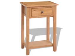Vidaxl Mesa Consola De Carvalho Maciço 50x32x75 Cm Castanho