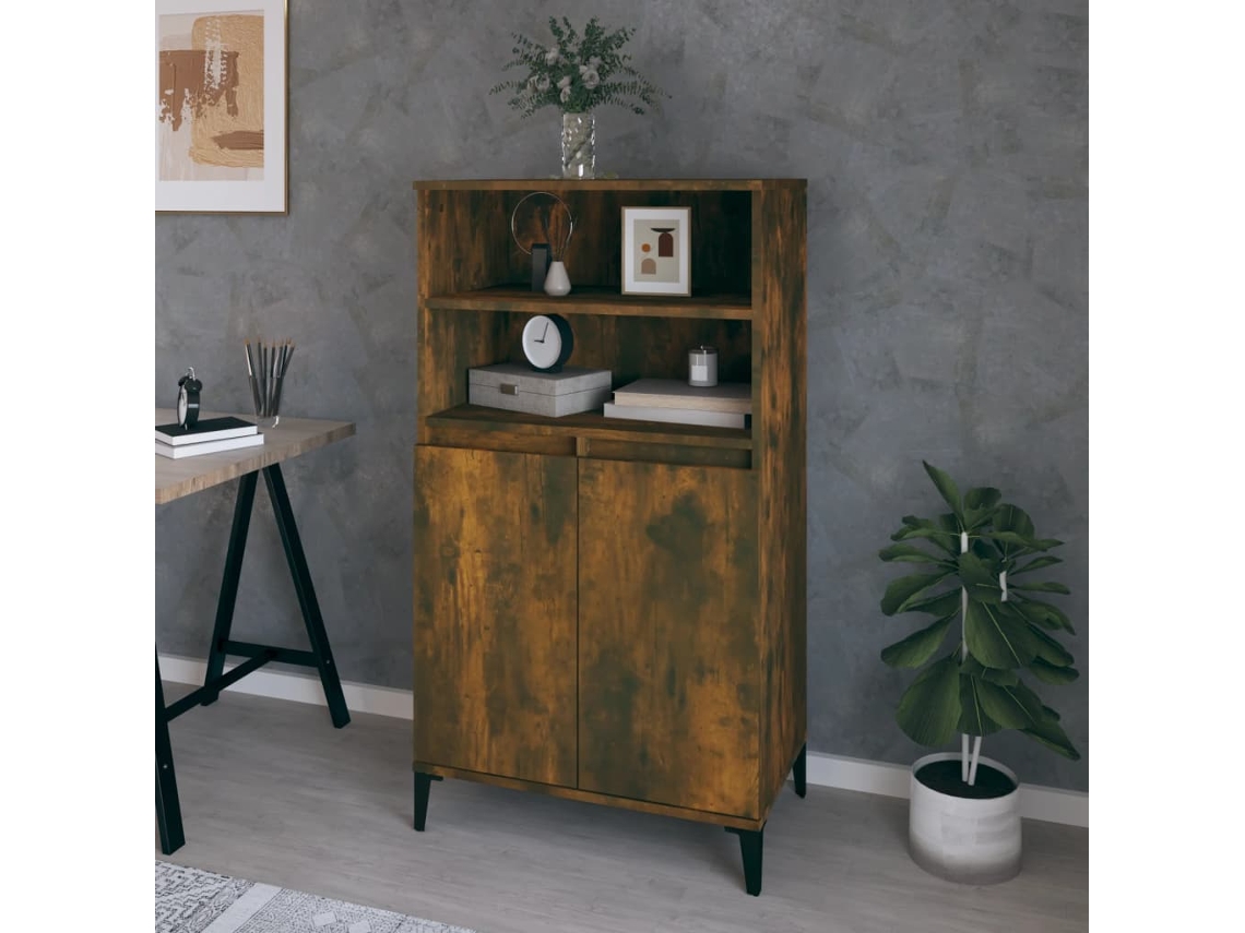 Aparador Alto 60x36x110 cm Derivados de Madera de Roble Ahumado