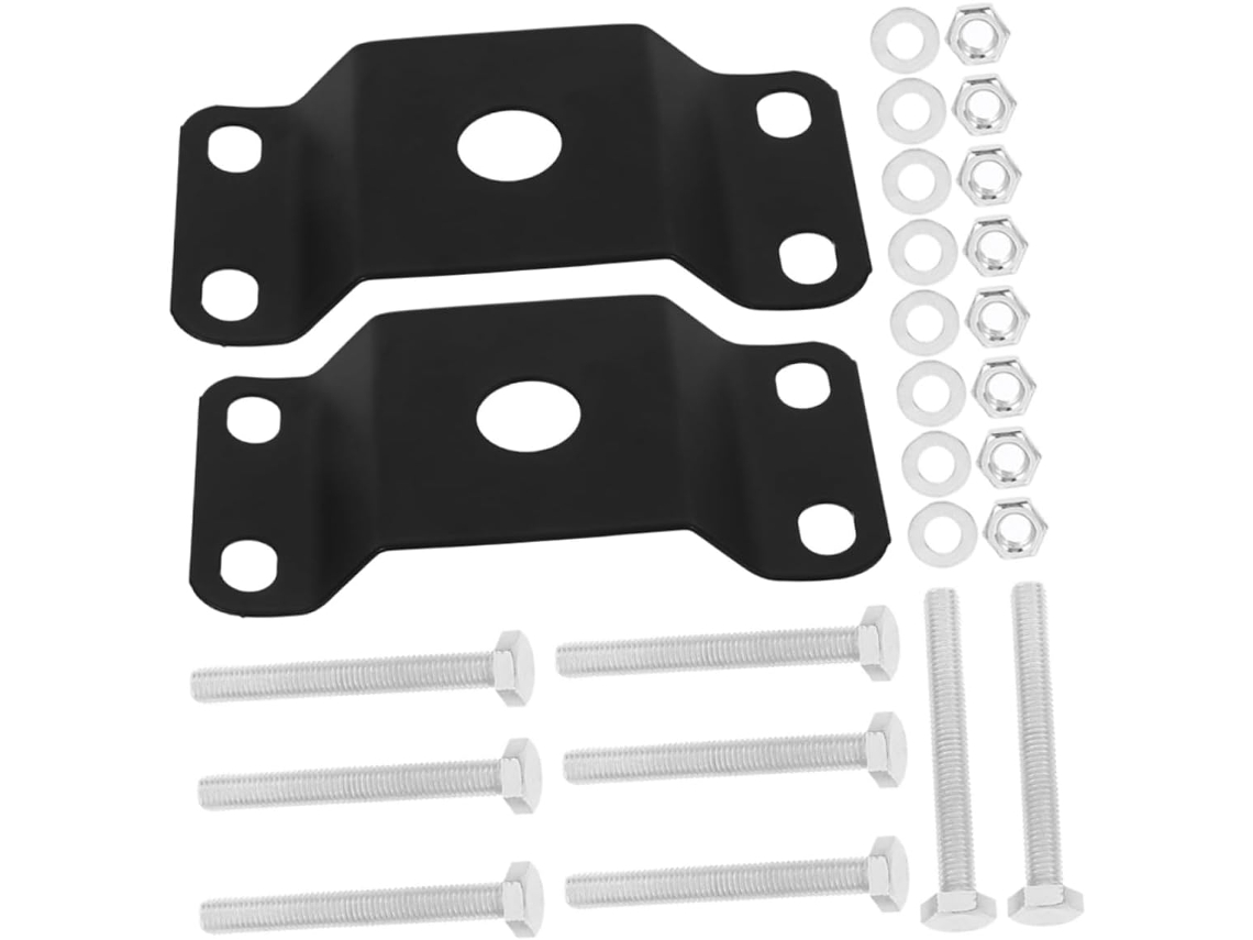 Suporte De Montagem Para Poste De Iluminação Externa, Conjunto Com 2 Unidades, Ferro Preto |
