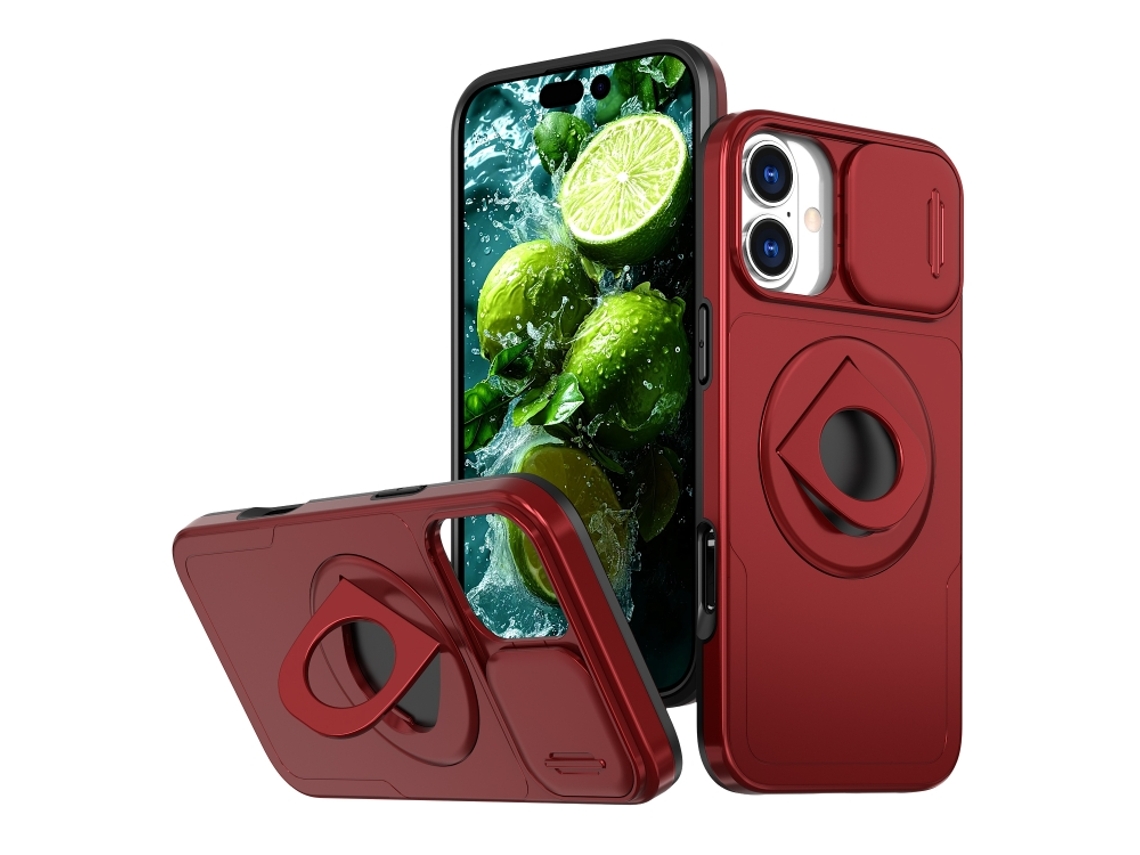 Capa Zruxe Compativel Com Iphone 16 (camshield - Magsafe - Ring Holder - Armor -vermelho)