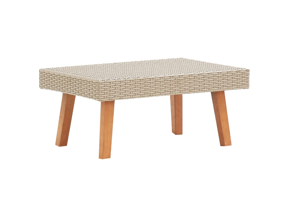 Vidaxl Mesa De Centro Para Jardim Vime Pe Bege