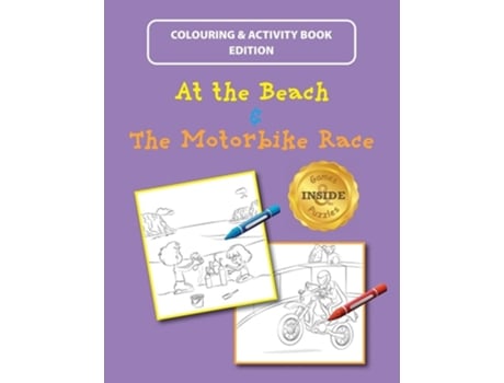 Livro At The Beach And The Motorbike Race Colouring And Activity Book Edition De Shalom Greenwald (inglês)