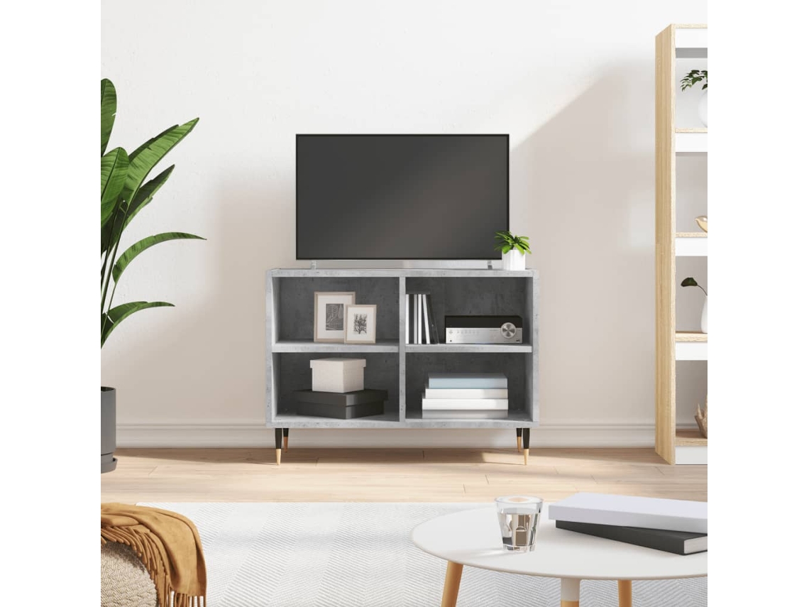 Vidaxl Móvel De Tv 69,5x30x50 Cm Derivados De Madeira Cinzento Cimento
