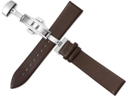 Pulseira de couro de 24 mm confortável e resistente para relógio com fivela de aço inoxidável S/MARCA