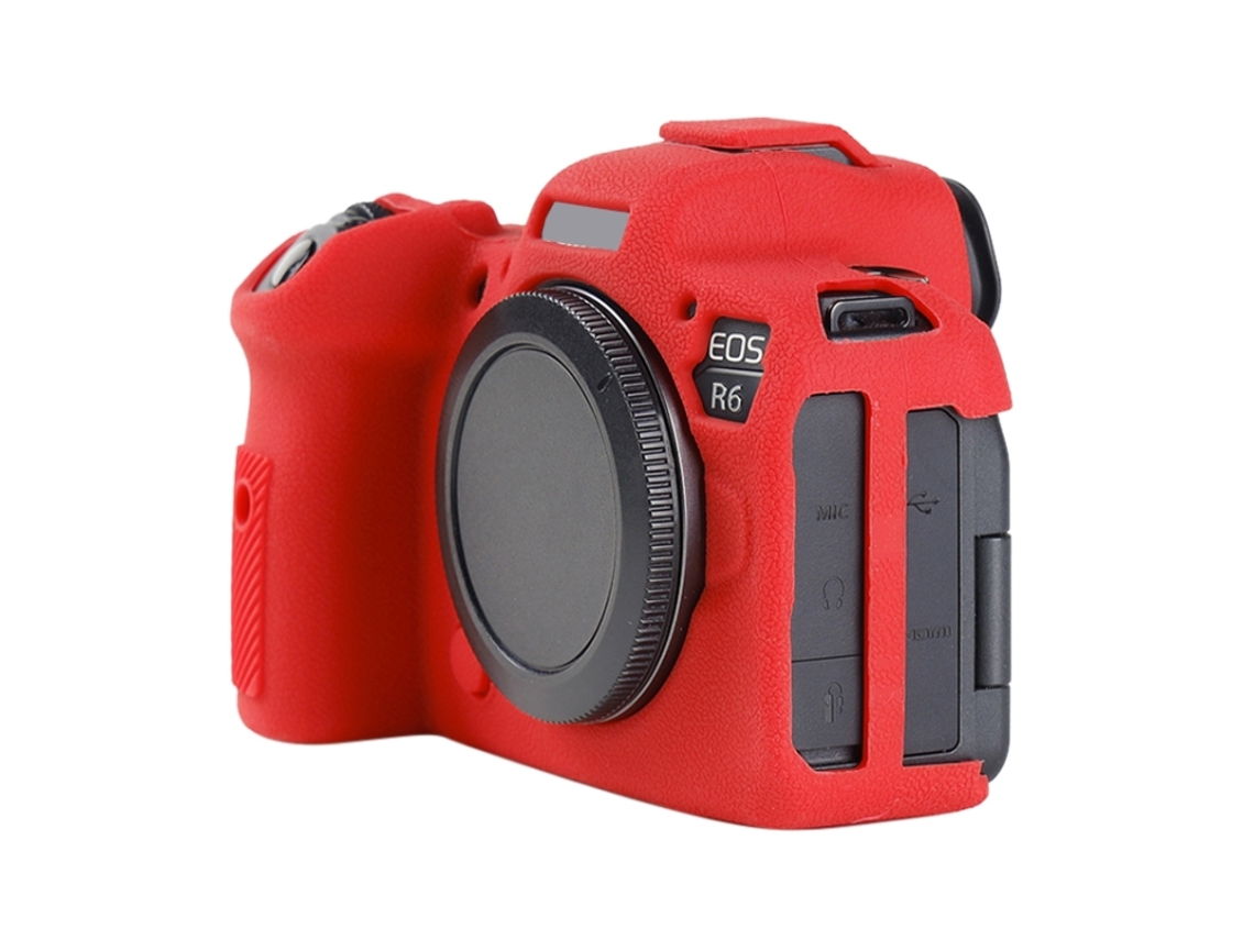Capa Protetora de Silicone Macio com Textura de Lichia para Canon Eos R6 Vermelho XIAOMOYU