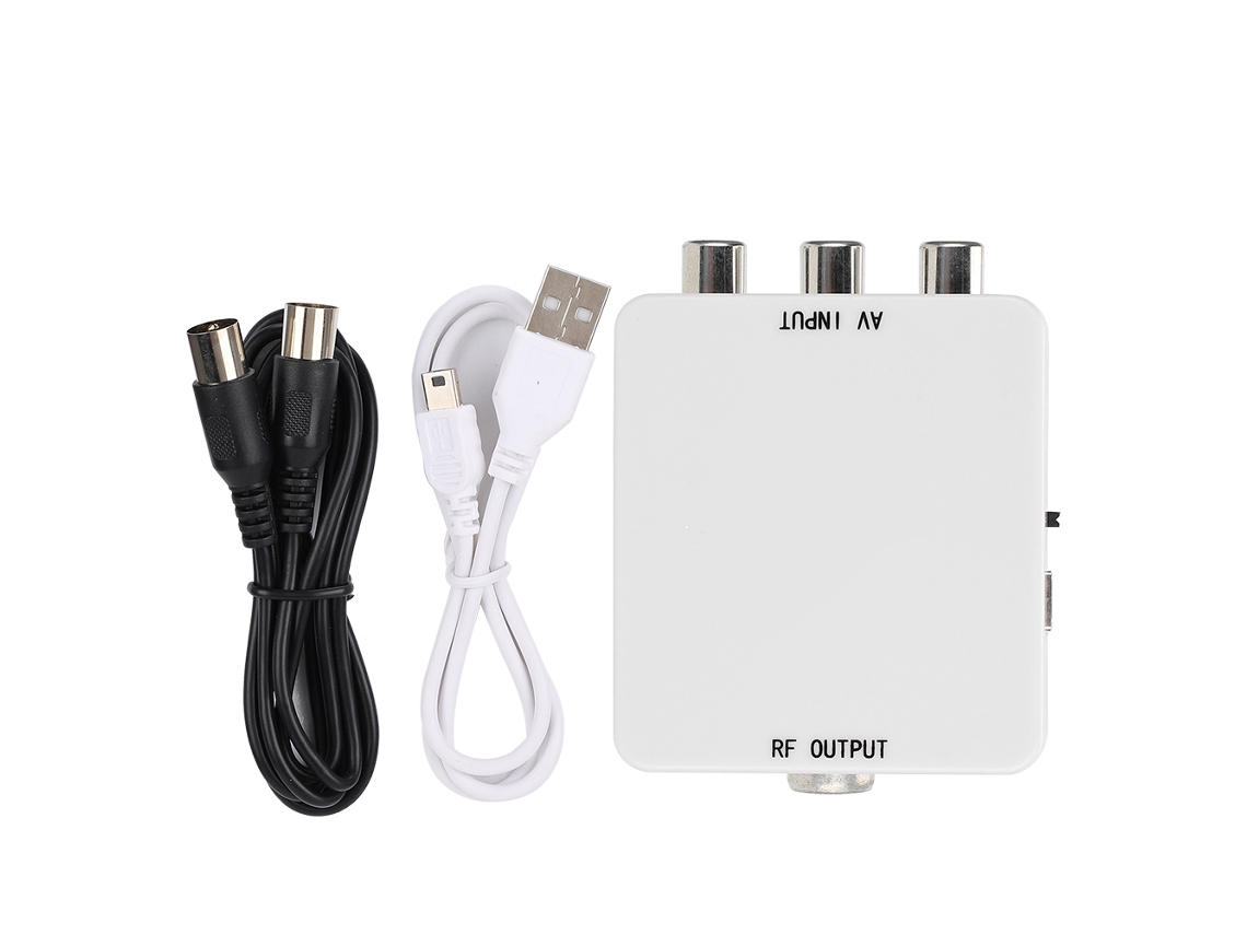Conversor De Vídeo Av Para Rf Mini Adaptador Sem Driver Conversor De Sinal De Tv 67.25mhz 61.25mhz