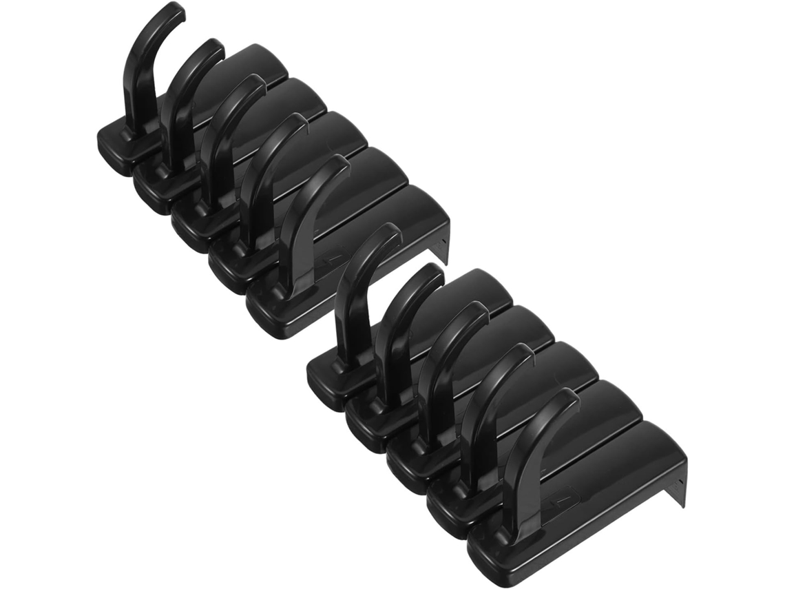 Conjunto De 10 Ganchos De Plástico Preto Para Fones De Ouvido E Monitores Da Packove, Com Encaixe Largo