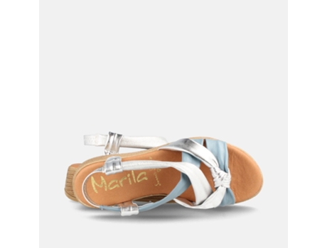 Sandálias De Mulher Marila Shoes Castri Pele Azul (40)
