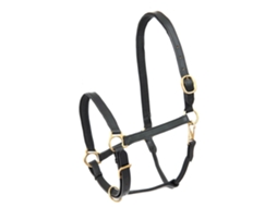 Cabeçada de Couro Preto Ponystar