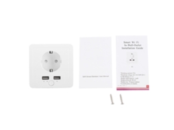 Tomada Inteligente De Parede Wifi Laxiscreed Com 2 Portas Usb Compatível Com Alexa
