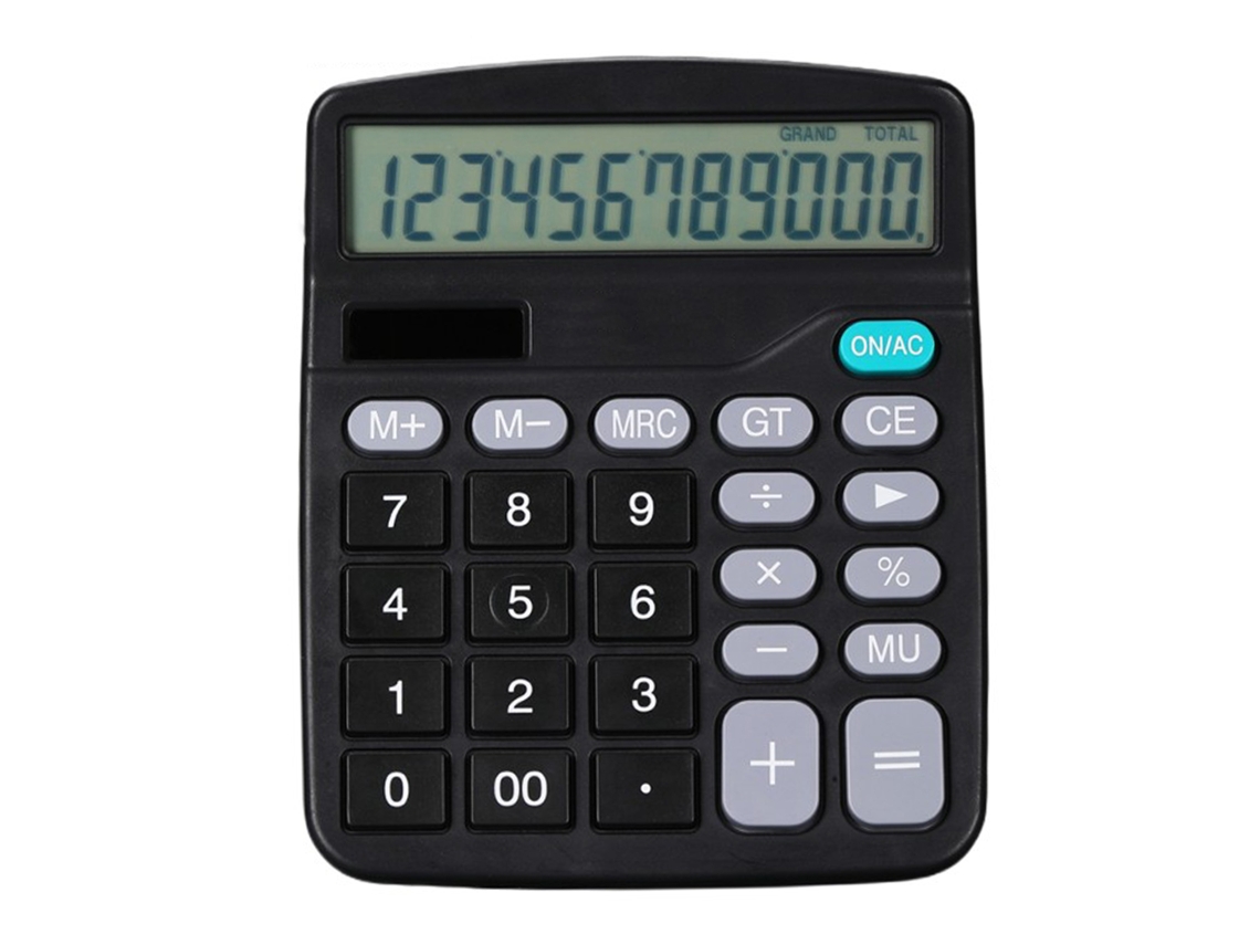 2026 calculadora de Mesa 12 Dígitos com Tela Lcd Grande Botões Grandes Solar e Bateria para Escola Escritório Casa Alunos Contadores