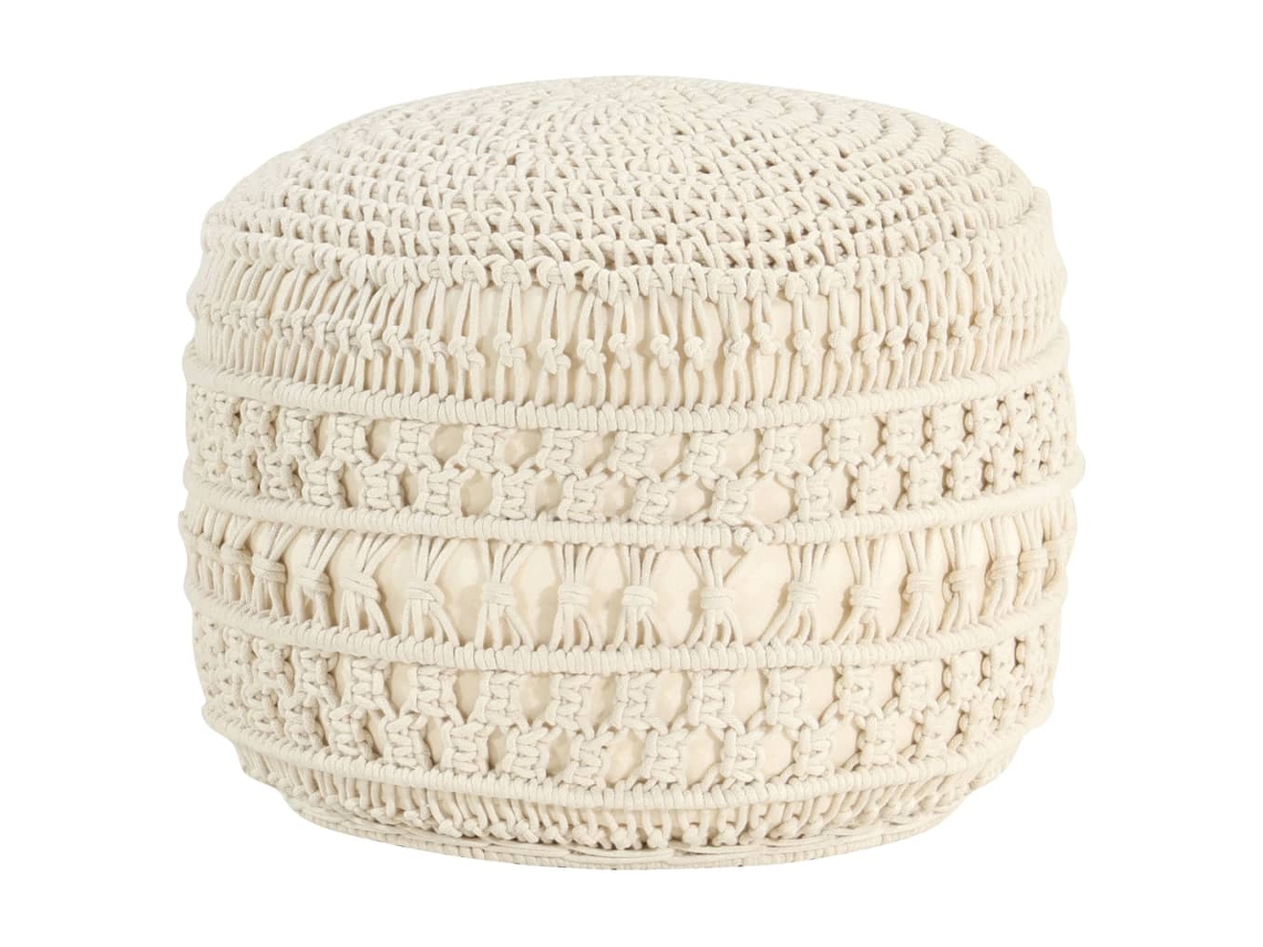 Vidaxl Pufe Artesanal Macramé 45x30 Cm Algodão