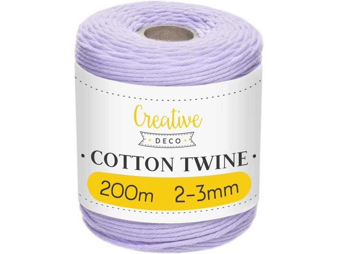 Corda Macramé 3Mm X 200M Roxo Pastel Fio de Algodão e Poliéster CREATIVE DECO
