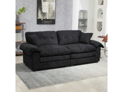 Sofá confortável de chenille com 2 lugares.