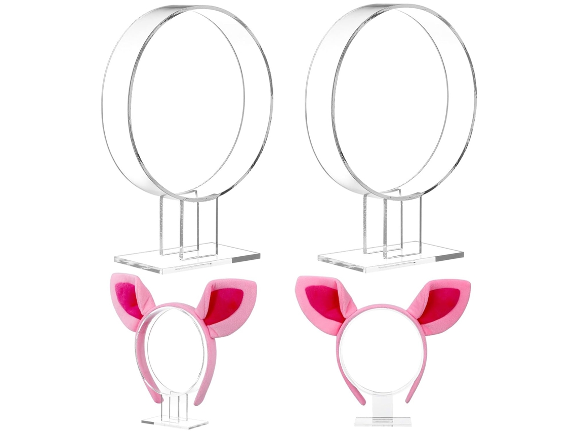Suporte Expositor Para 2 Tiaras De Acrílico Branco.