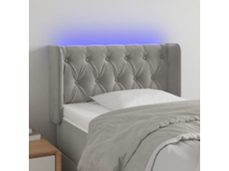 Cabecero de terciopelo con luces LED 83x16x78/88cm Gris Claro