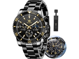 Lurelia Relógio Digital Masculino, Movimento De Quartzo, Analógico, Cronómetro, Data/calendário, Luminoso, Fase Da Lua, 42,5 Mm, 1,67 Polegadas, Preto