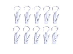 Gancho Giratório de Plástico Super Forte, Clip de Lavanderia, 10 Peças, Branco | S/MARCA