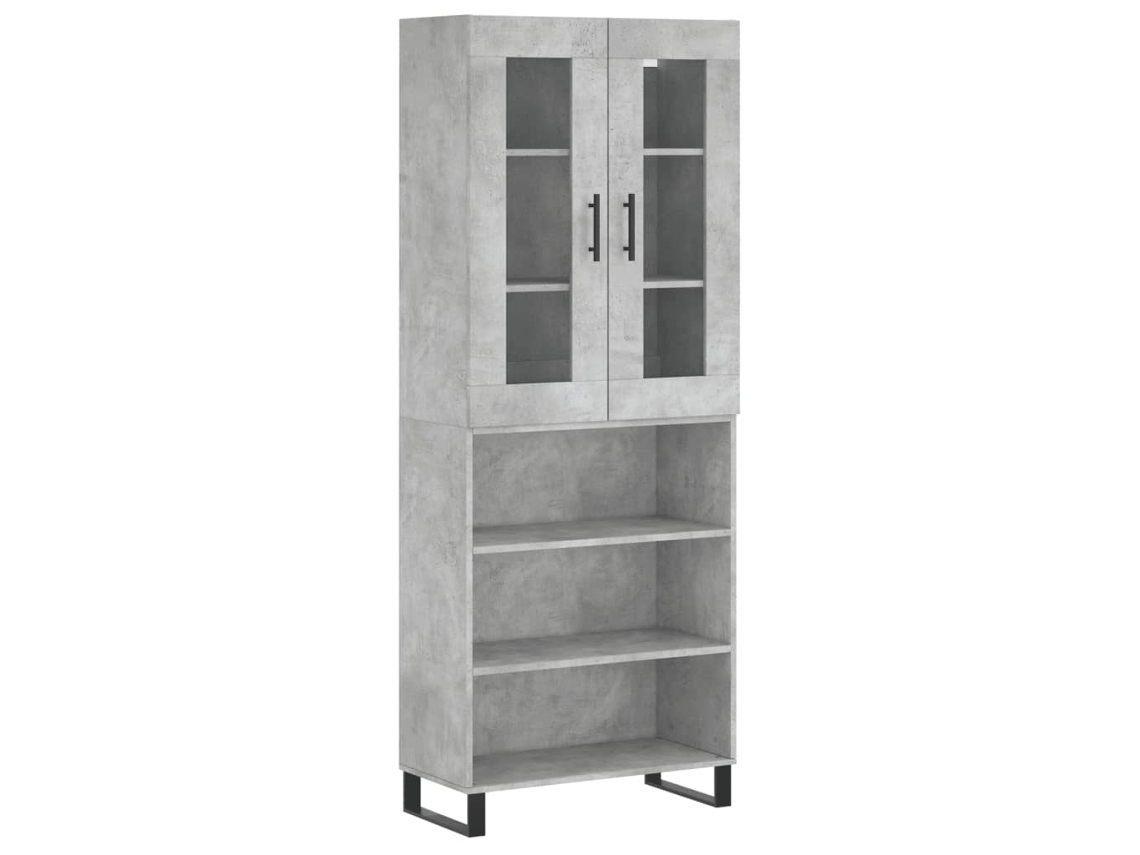 Armário Alto 69,5x34x180cm Madeira Cinza Cimento MAISON EXCLUSIVE