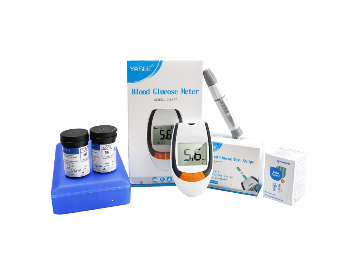 Glucômetro Glm-77, Conjunto Completo De Teste E Agulha, Monitor De Diabetes Rápido E Preciso