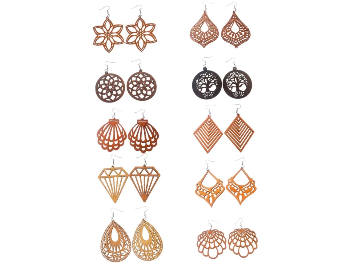 Acessórios Decorativos Para Orelhas Femininas - 10 Pares De Brincos Pendentes