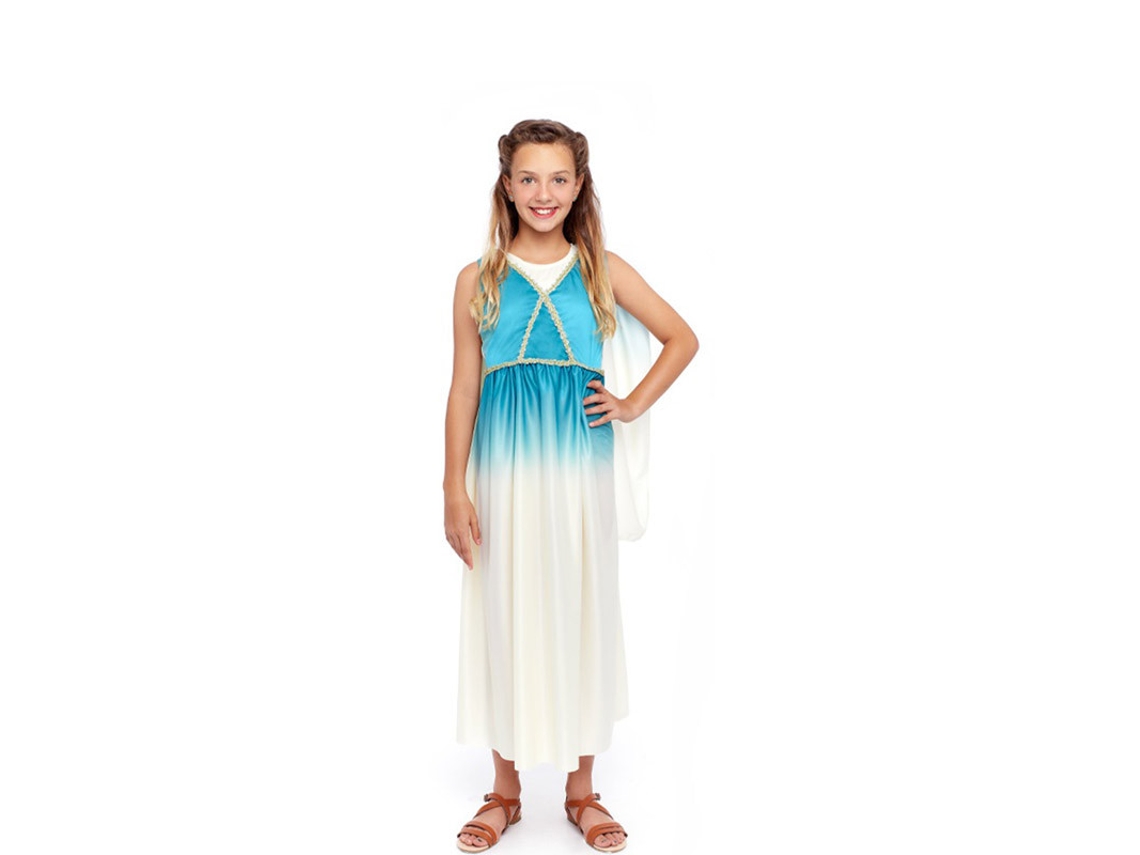 Fato de Menina PARTILANDIA Deusa Grega Azul e Branco (Tam.: 3-4 anos)