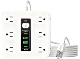 Régua de Tomadas CHABERLU com Proteção contra Surtos e USB