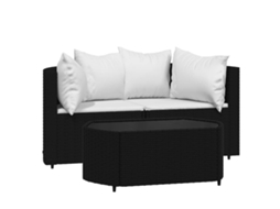 Garden Lounge Set, Garden Lounge Sets Vidaxl Preto Rattan / Vime (n/a)