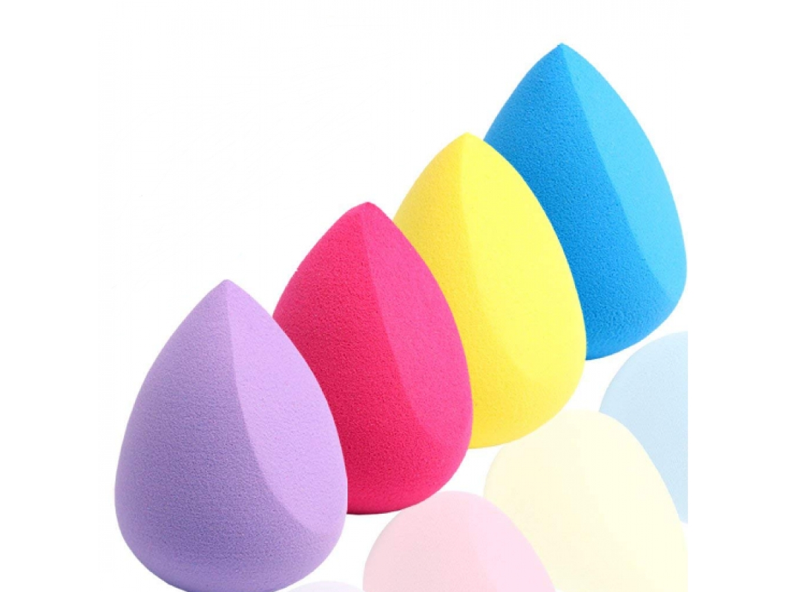 MEOIRUERY Conjunto De 4 Esponjas De Maquiagem Multicoloridas Para Uso Seco E Molhado Ideal Para Líquidos Cremes E Pós