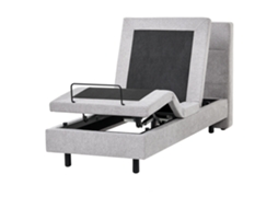 Cama Ajustable Beliani Viceroy De Tela Gris 80x216x120