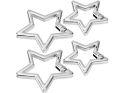 Conjunto de 4 mosquetões Estrela, liga de zinco resistente, em formato