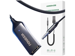 Receptor De Áudio Bluetooth 5.0 Ugreen Com Cabo Usb Adaptador E Conexão Aux Preto 70601