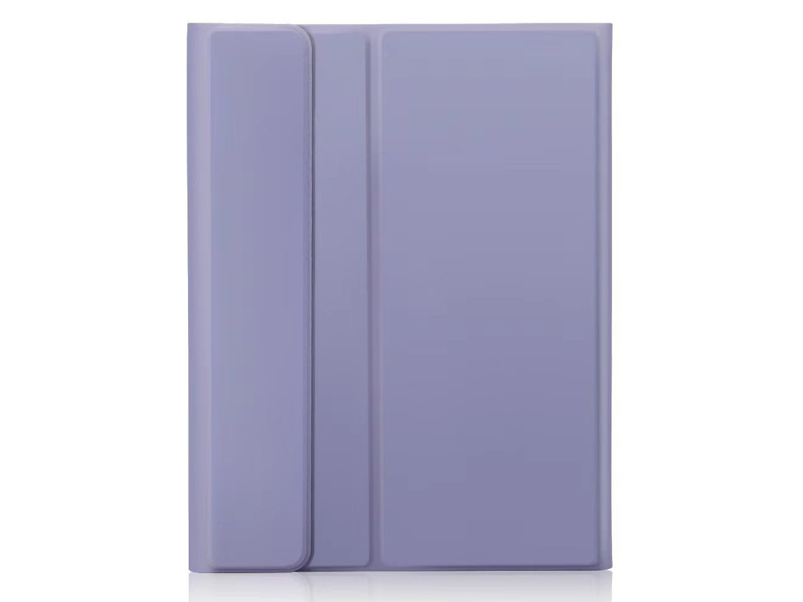 Capa Com Teclado Bluetooth Em Couro Compatível Com Ipad Pro 12.9' 2022/2021/2020/2018, Cor Roxo