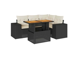 Garden Sofa Set, Garden Sofa Sets Vidaxl Preto Rattan / Vime (n/a)