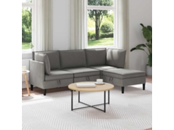 Vidaxl Conjunto De Móveis Para Sala De Estar 4 Pcs Cinzento-escuro