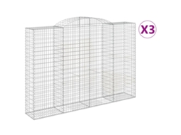 Gabion Basket, Gabion Baskets Vidaxl Prateado Ferro (300 X 50 X 200/220 Cm)