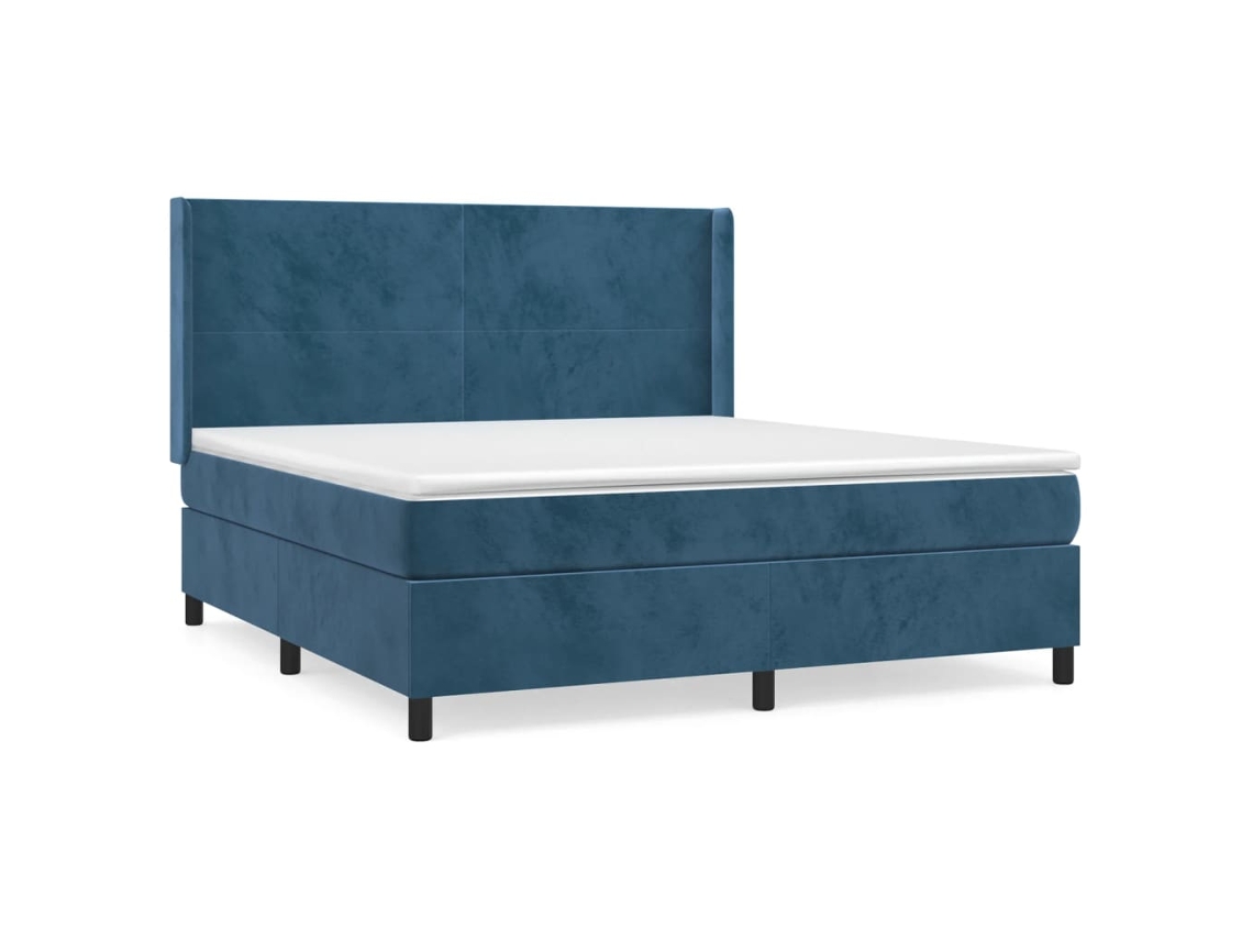 Box Spring Bed, Box Spring Beds Vidaxl Azul Veludo (160 X 200 Cm)
