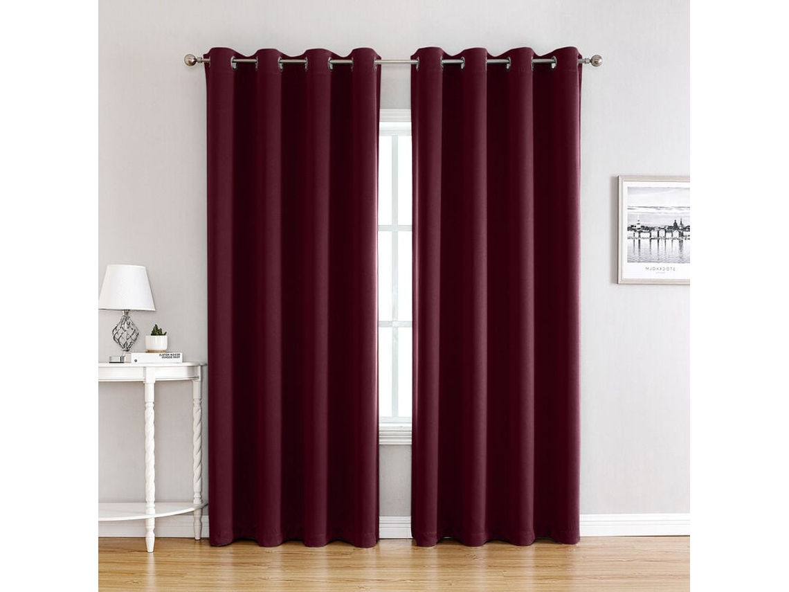 Cortinas Blackout Para Quarto - Cortinas Duplas Com Isolamento Térmico Para Janelas / Conjunto De 2 Cortinas De Tecido Grosso Sólido, L 100 X A 130