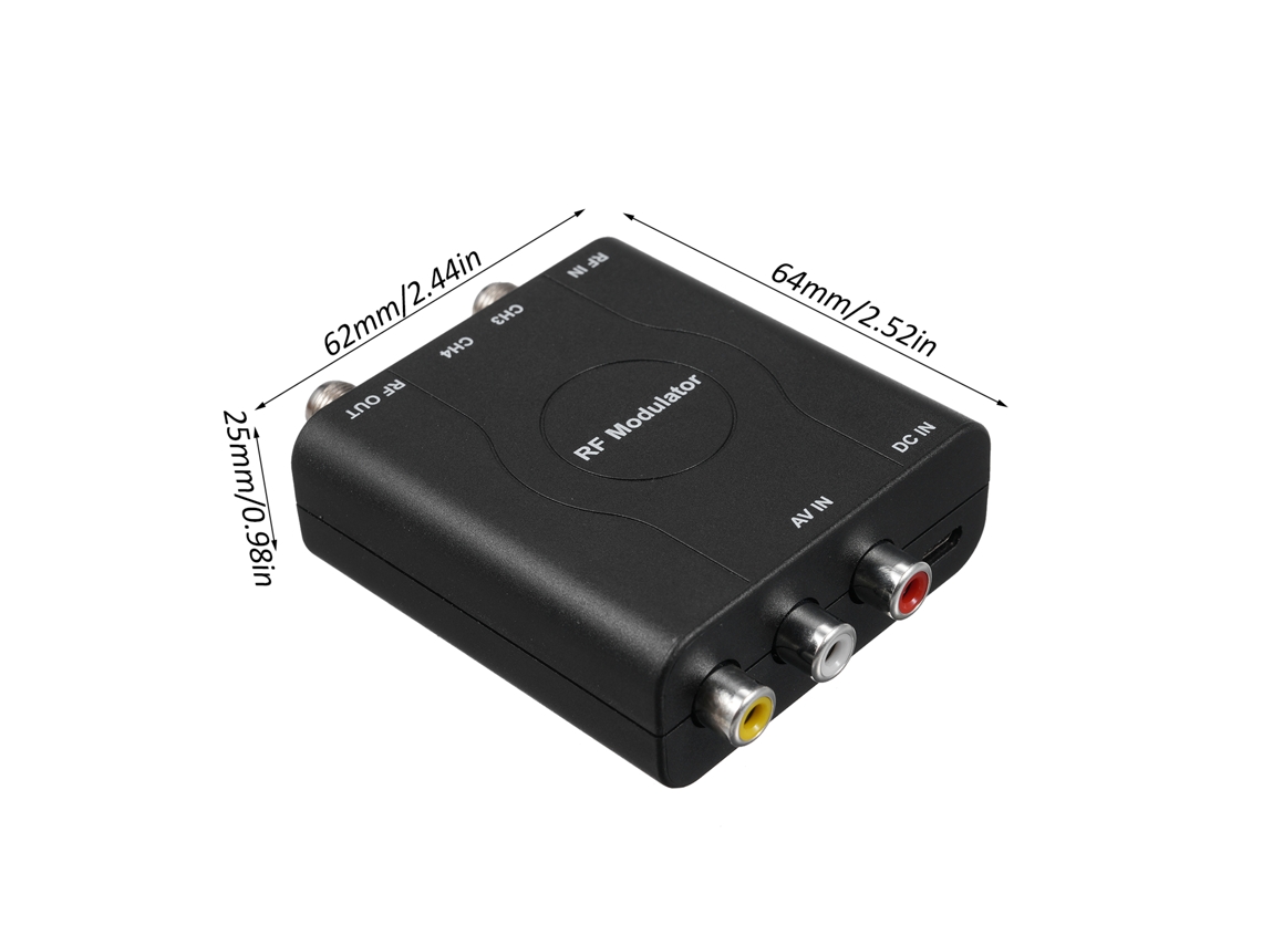 modulador RF YURU, conversor de vídeo para VHF, adaptador de sinal, demodulador