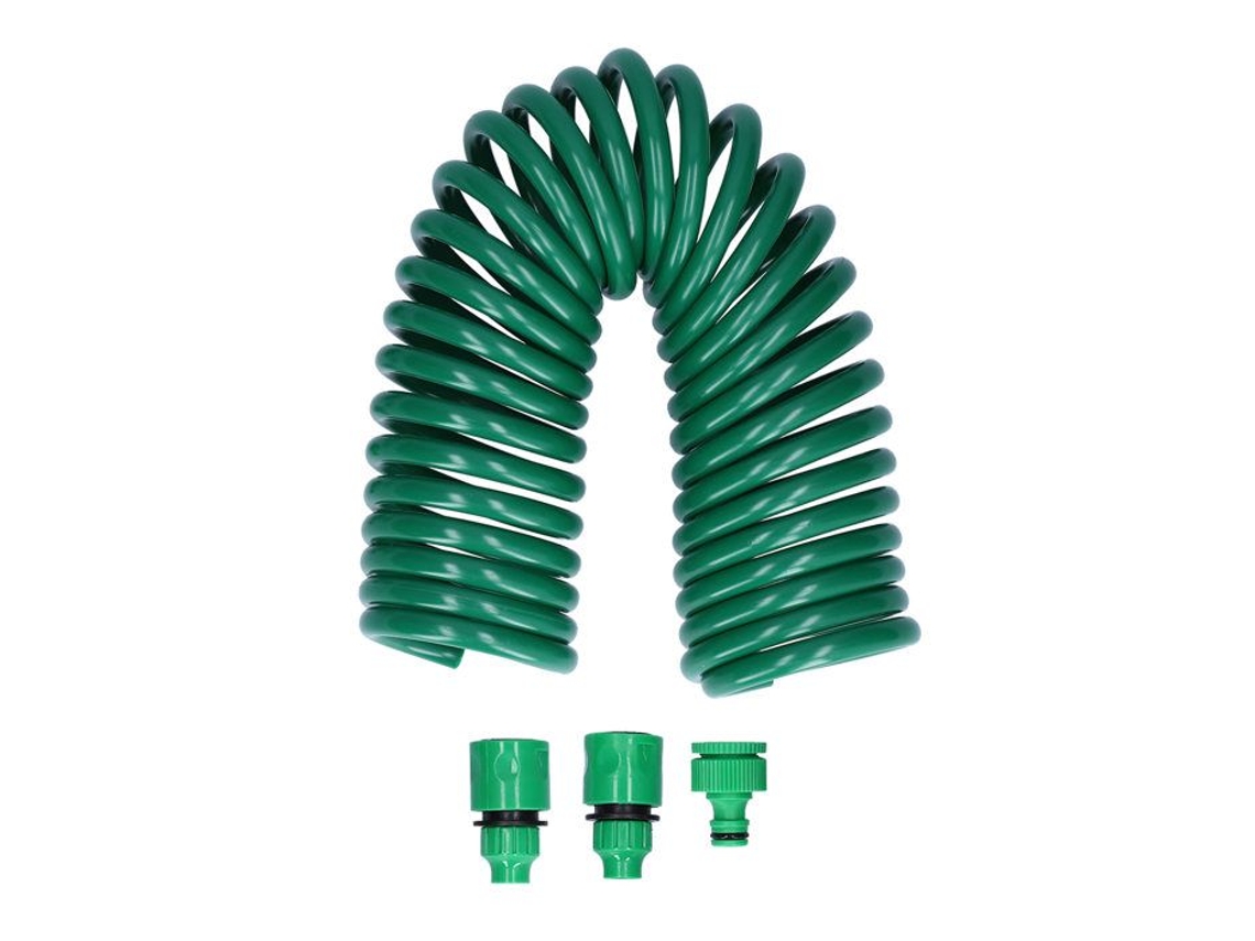 Mangueira De Jardim, 7,5m, Formato Espiral Retrátil, Para Rega, Limpeza Exterior E Lavagem De Veículos
